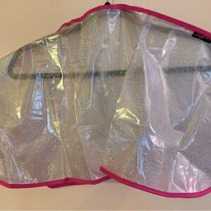 NWT Luv Betsey Johnson Handbag Rain Poncho Protector Glitter & Pouch OSFA Gorg